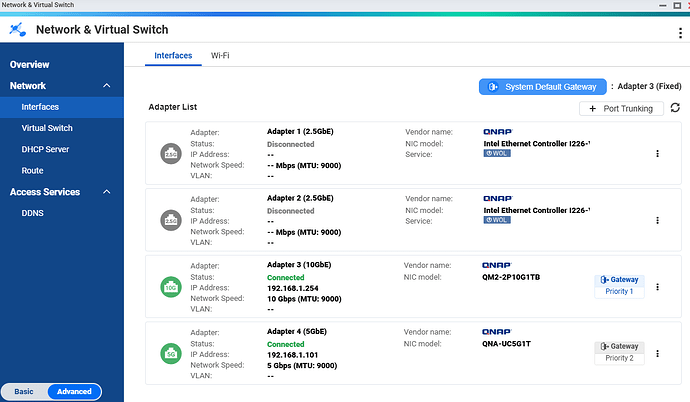 network settings NAS