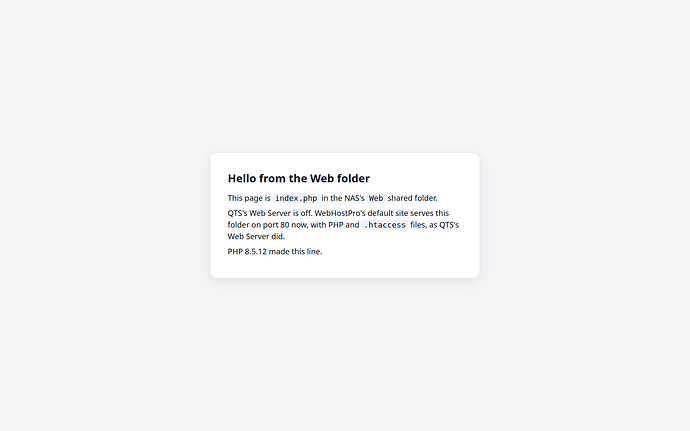 An example page from the Web folder served by the Default site