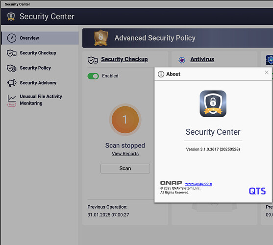 Security Center Err 1