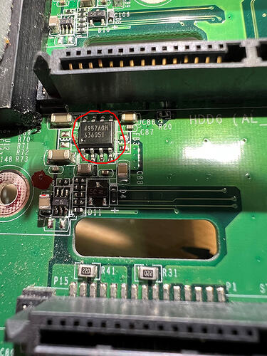 Board prior to repair bad part small
