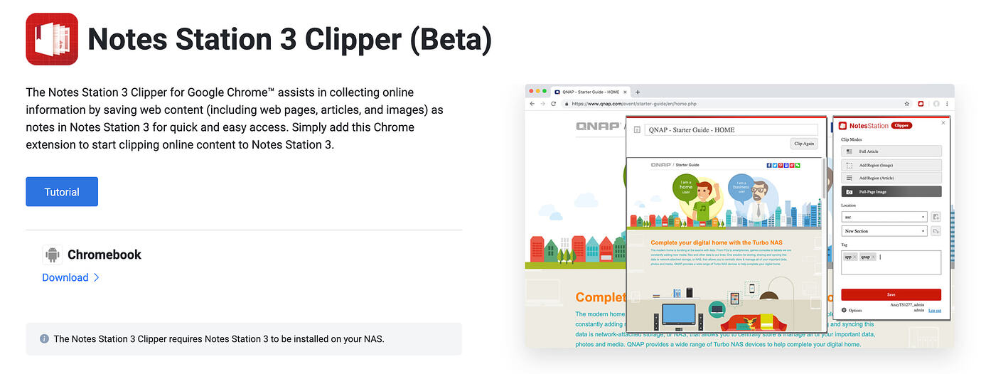 Notes Station 3 Clipper（Beta）重返 Chrome 線上應用程式商店 - 英文 - QNAP Community