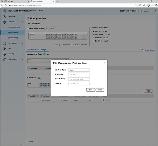 qsw-m3224-24t Management Port Interface