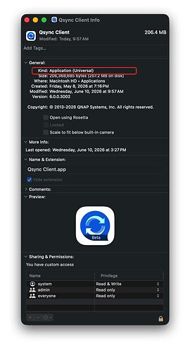 Qsync for Mac Beta is a Universal Binary