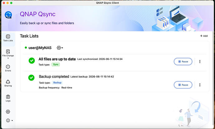 Qsync for Mac Beta redesigned task management interface