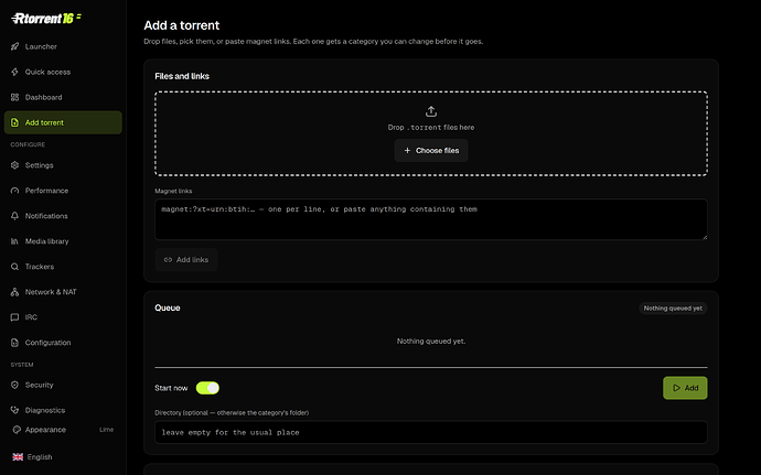 Add torrent, with the category already guessed