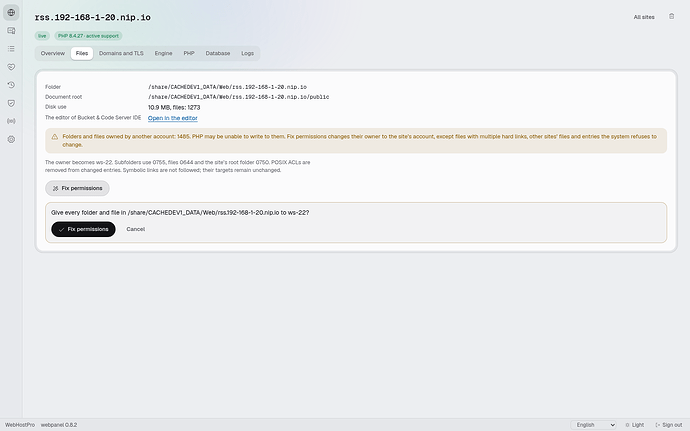 Confirming the permission repair